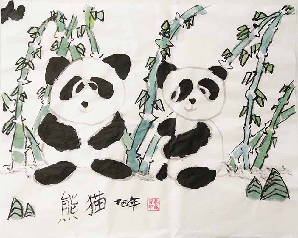 希望课程 作品档案 国宝熊猫  故事引导: 同学们,你们见过大熊猫吗?