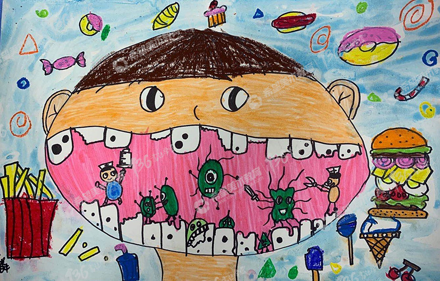 姓名：王嘉麟--儿童创意美术作品：保护牙齿