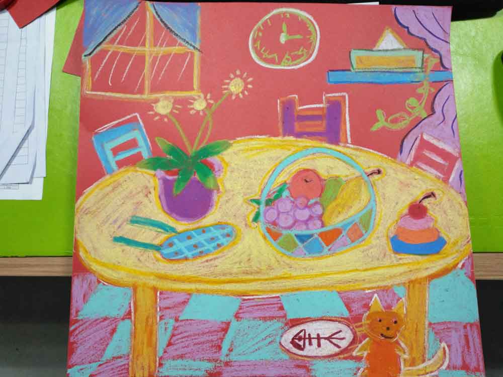 希望美术教育儿童美术作品：温馨的家