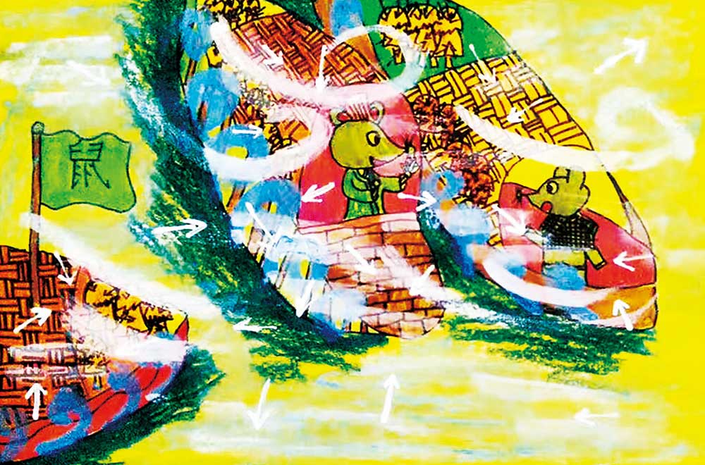 儿童故事插画：草船借箭