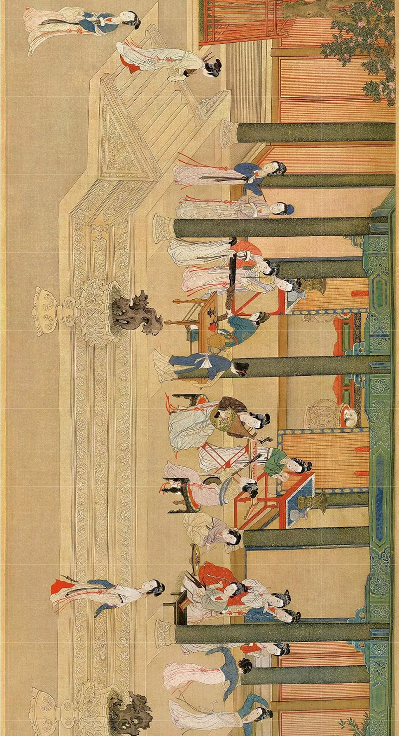《汉宫春晓图》是明代画家仇英创作的一幅绢本重彩仕女画,是中国重彩