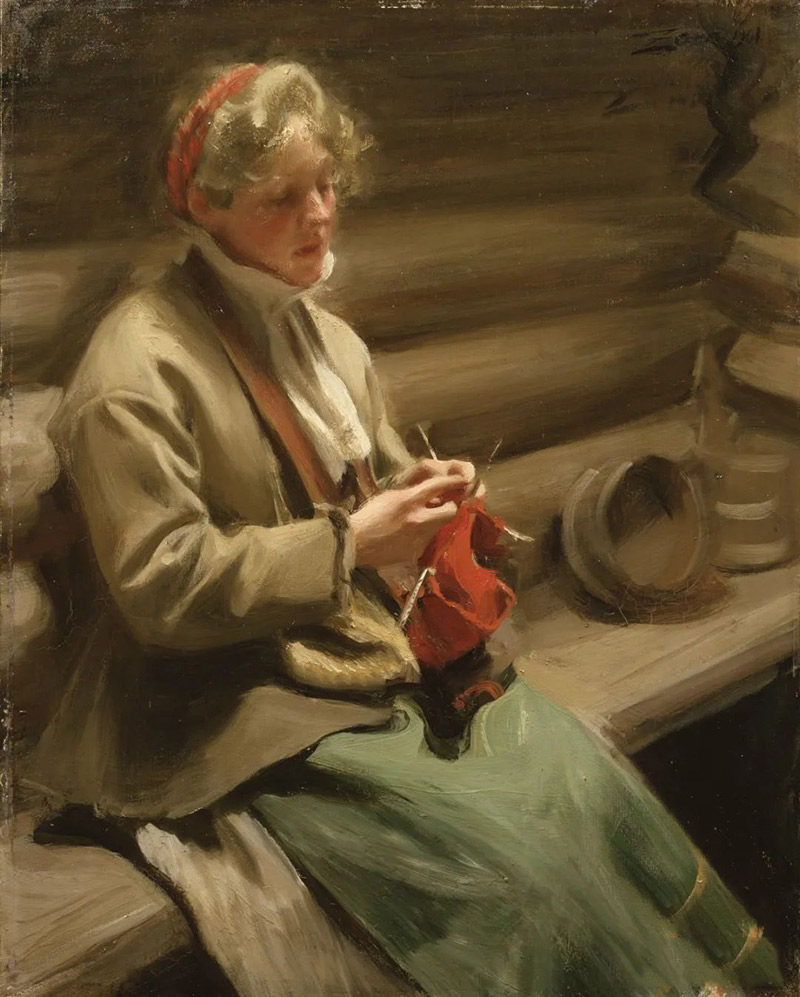 安德斯·佐恩世界名画《达拉纳女孩针织》.jpg