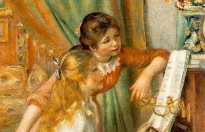 雷诺阿-《钢琴前的少女》希望美术教育